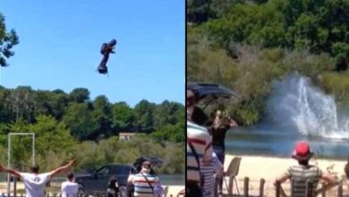 "الرجل الطائر" ينجو من الموت بأعجوبة... فيديو يوثّق سقوطه عن ارتفاع 15 متراً!