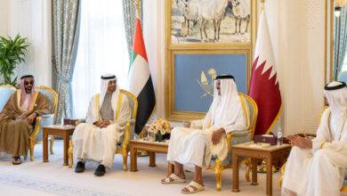 الشيخ محمد بن زايد وأمير قطر يبحثان تعزيز التعاون ودعم العمل الخليجي